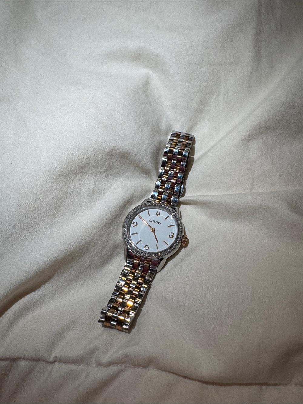 Bulova 98R182 Two-Tone Bracelet Watch — Silver & Gold Womens